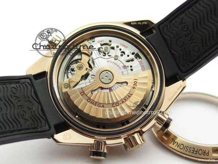 0215 Breathable Seamaster Professional Chrono RG Black Ceramic Black Dial On Black Gummy Strap A 8214